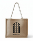 Sac cabas en jute – Motif Zellij Marocain Traditionnel