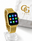Montre Connectée Femme Dorée – Bracelet Réglable, Suivi Santé & Notifications