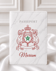 🇲🇦 Protège-passeport Maroc personnalisé | Armoiries marocaines & prénom