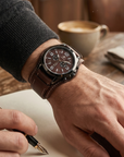 Montre Michael John Homme Marron – Cuir Véritable & Boîte Cadeau