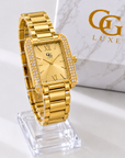 Montre Femme Dorée Rectangulaire GG LUXE – Élégance & Brillance Intemporelle