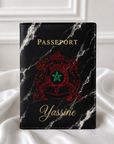 🇲🇦 Protège-passeport Maroc personnalisé | Armoiries marocaines & prénom