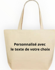 Tote bag en coton écologique – Personnalisé avec le texte au choix du client
