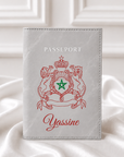 🇲🇦 Protège-passeport Maroc personnalisé | Armoiries marocaines & prénom