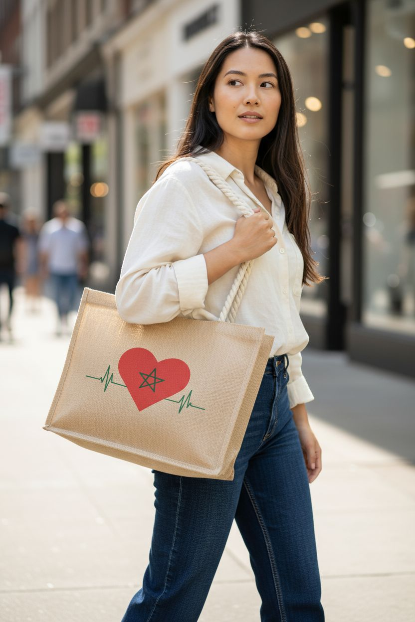 Sac cabas en jute écologique – Battement de cœur du Maroc