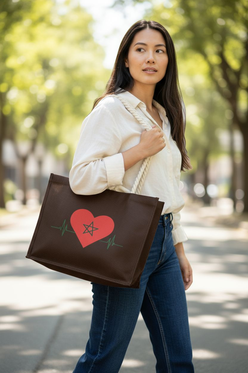 Sac cabas en jute écologique – Battement de cœur du Maroc