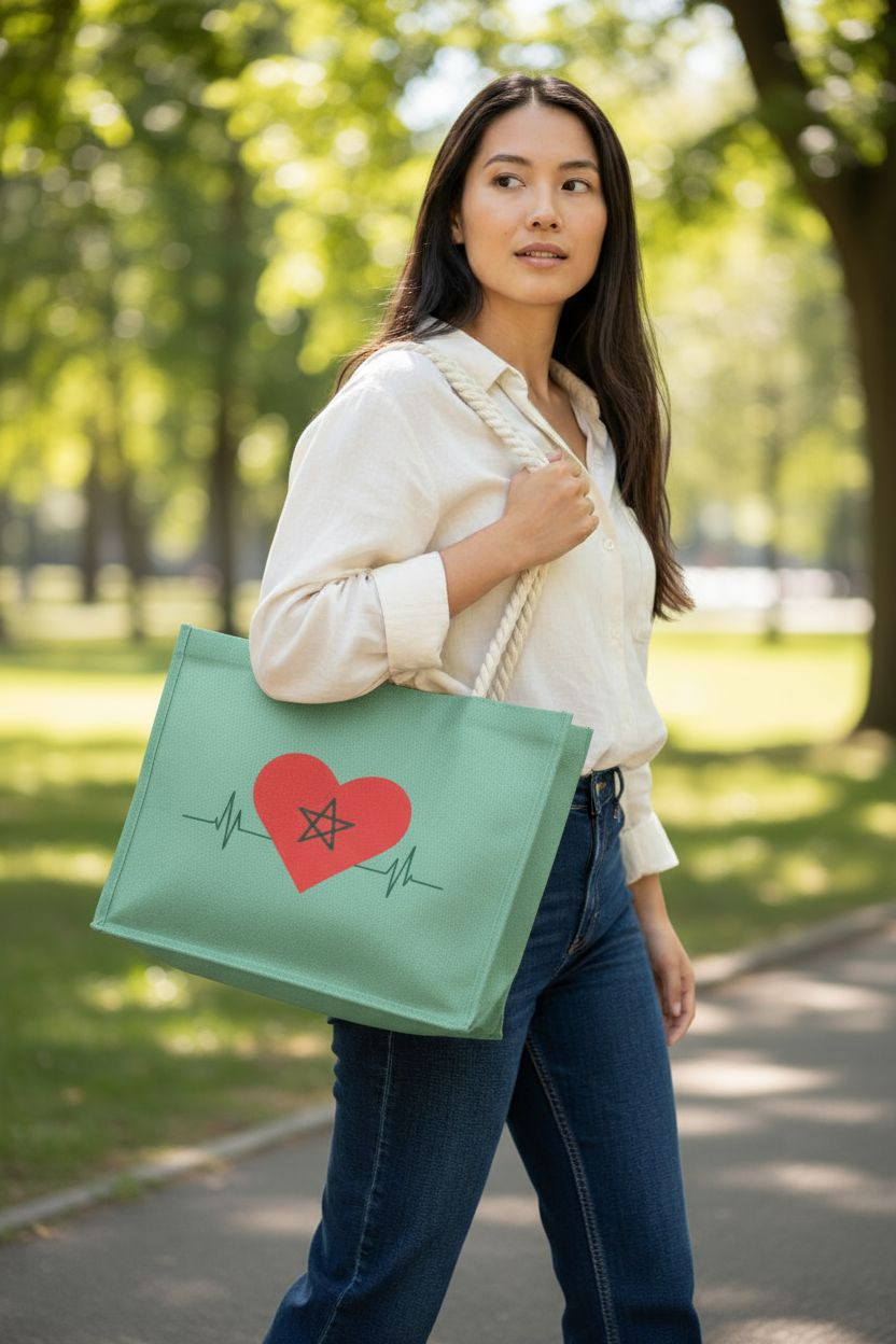 Sac cabas en jute écologique – Battement de cœur du Maroc