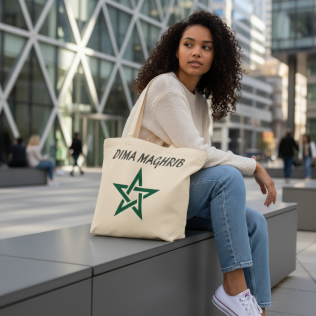 Tote bag Dima Maghrib – Fierté marocaine en coton écologique