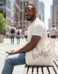 Tote bag mains entrelacées personnalisé – Sac cadeau prénoms