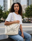 Tote bag mains entrelacées personnalisé – Sac cadeau prénoms
