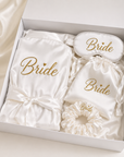👰 Coffret Mariée Personnalisé – Peignoir Satin, Masque & Pochette