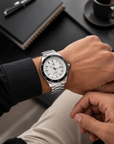Montre Homme Étanche en Acier Inoxydable – Cadran Blanc & Boîte Cadeau Incluse