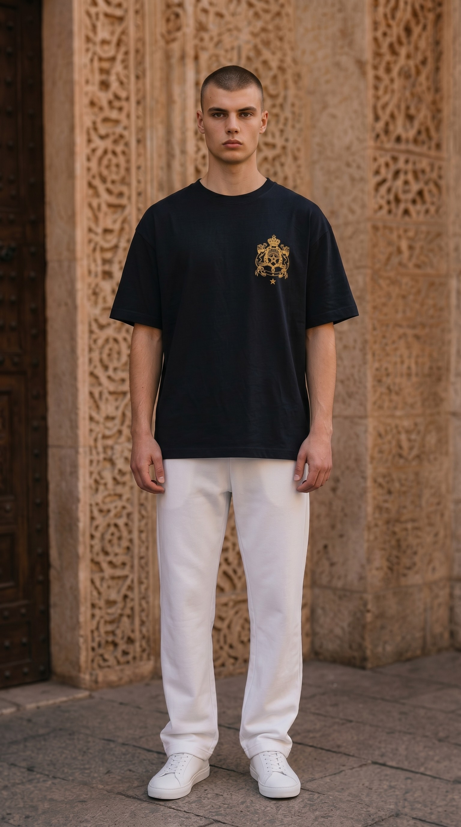 T-shirt Maroc Premium – Noir &amp; Doré 🇲🇦