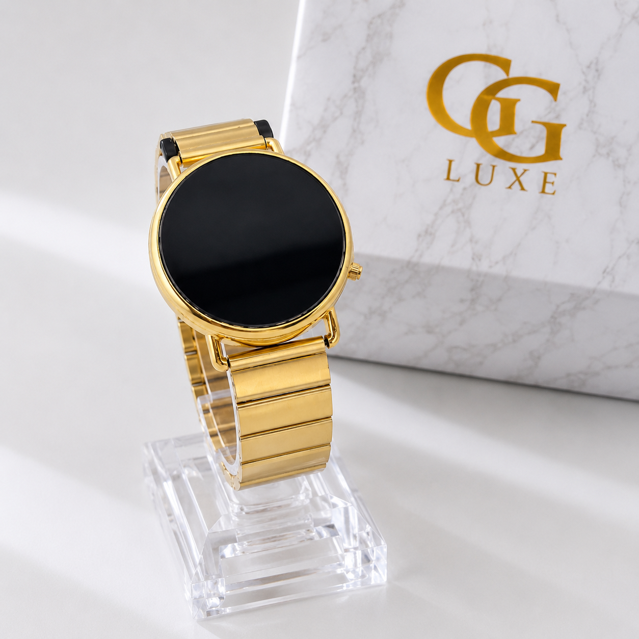 Montre Digitale Femme GG LUXE Dorée – Écran Tactile & Bracelet Réglable