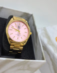 Montre étanche en acier inoxydable fond rose