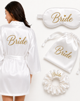 👰 Coffret Mariée Personnalisé – Peignoir Satin, Masque & Pochette