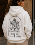 Pull à capuche Maroc Premium – Blanc & Noir 🇲🇦