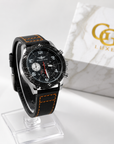 Montre Michael John Homme – Acier Inoxydable & Bracelet Cuir Noir – Boîte Cadeau Incluse