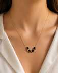 Collier Trèfle Magnétique 4-en-1 Double Face – Élégance & Porte-Bonheur