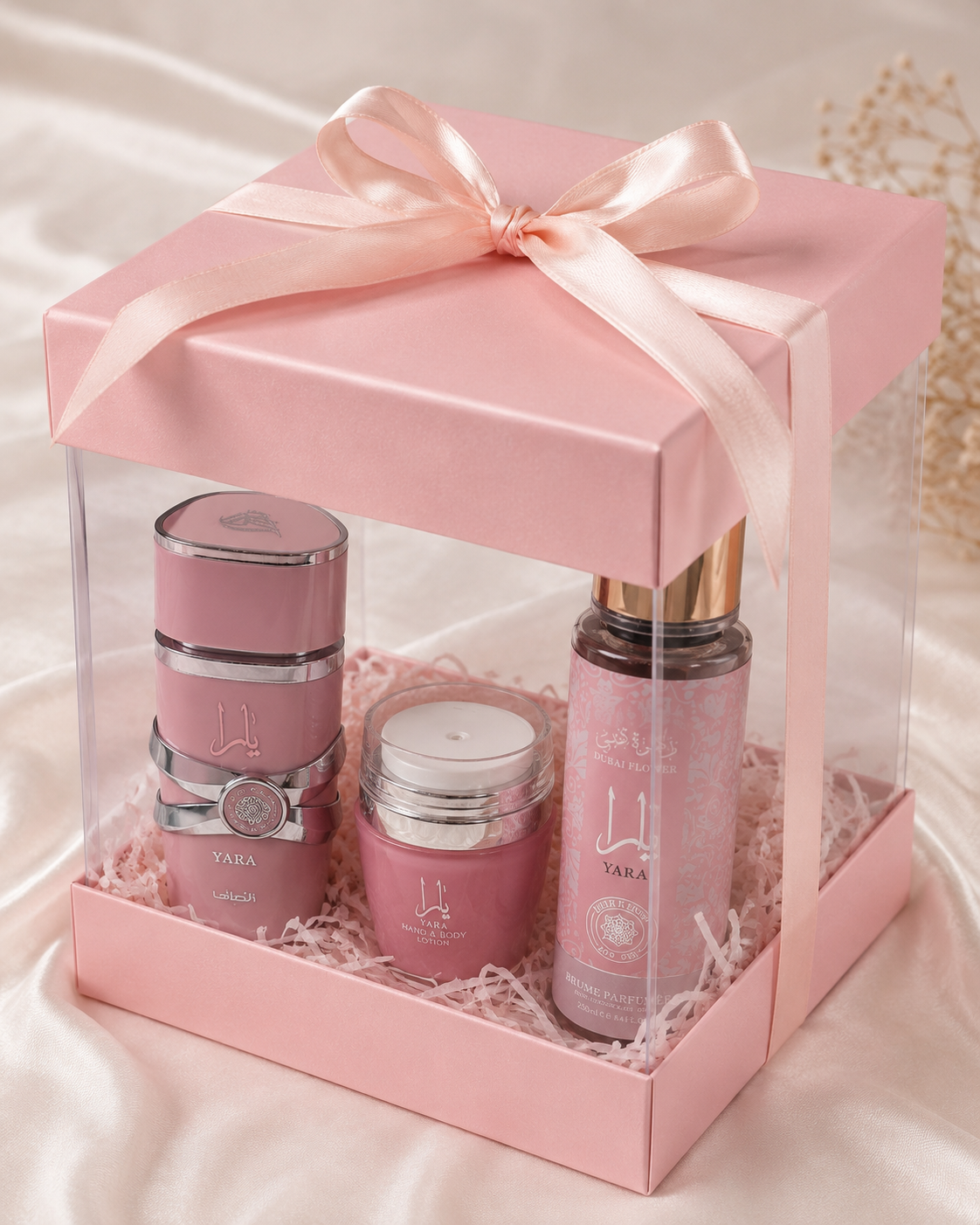Coffret Cadeau Yara Rose – Parfum, Crème &amp; Brume Lattafa