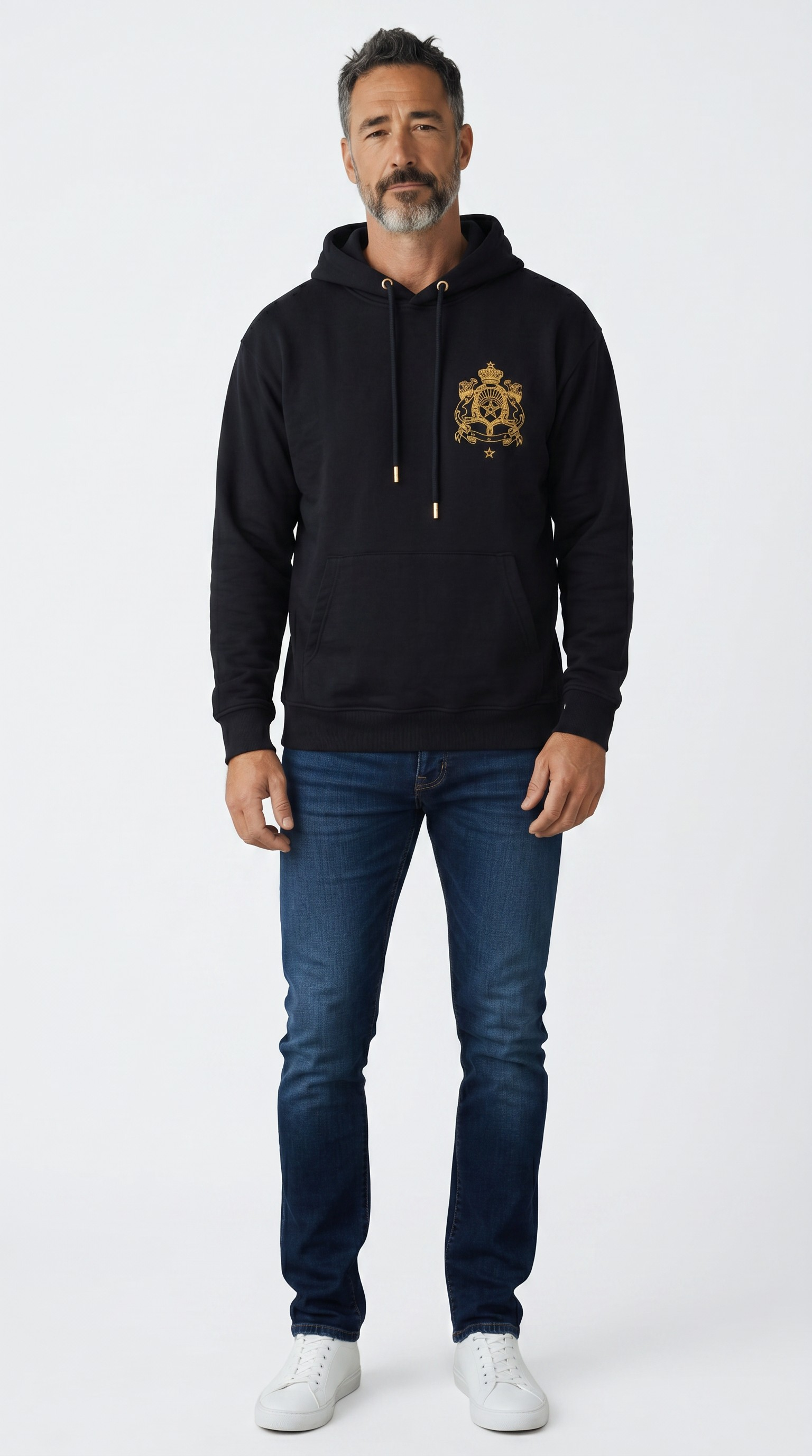 Pull à capuche Maroc Premium – Noir &amp; Doré 🇲🇦
